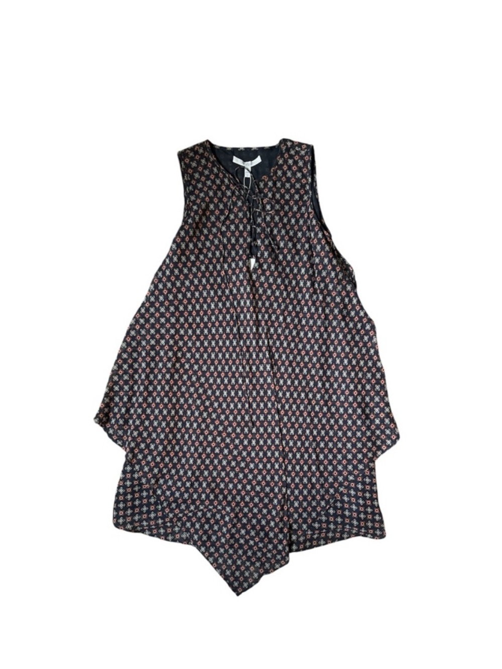 10 Crosby Derek Lam Black Geometric Print Sleeveless Tunic